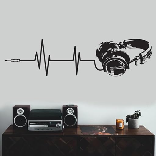 Vinilo adhesivo de pared resistente a la intemperie, diseño de música y arte de DJ, decoración de silueta para habitación de adolescentes, 108 x 28 cm | Ya disponible en tu tienda friki favorita! En mundofriki.es!
