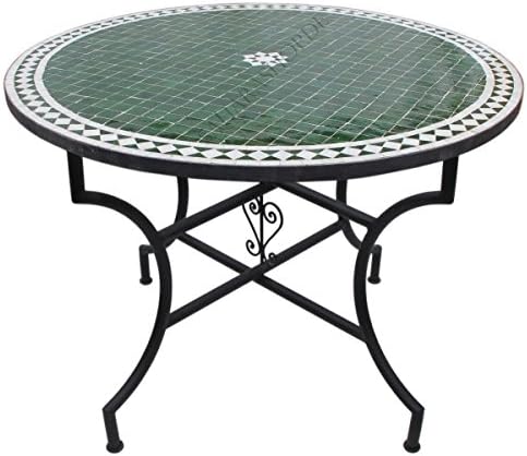 Orientalischer Mosaiktisch Rund Ø 100 cm Fleur Grün