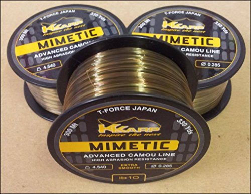 Modello: mimetico mono K-KARP Mimetic mono 300 m Carp lenza monofilo, 0.309mm/8.50kg/19lbs
