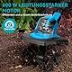 Yofidra Akku-Bodenhacke Gartenfräse - 600W Motorhacke mit 23cm Arbeitsbreite, 17cm Arbeitstiefe, LED-Anzeige, 2x2.0Ah Akku, 4x12 Zähne Bodenfräse für Bodenbearbeitung, Elektro-Tiller für Garten