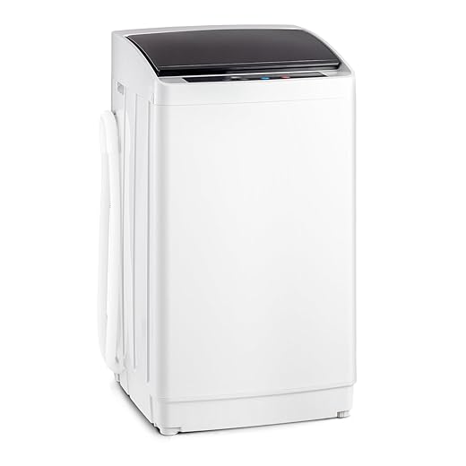 ROVSUN 17.8LBS Portable Washing Machine, Full-Automatic Electric Laundry Machine with Stainless Steel Drum, 110V Compact Washer and Spin Dryer Combo with Drain Pump for Apartment, Dorms, RV, Home