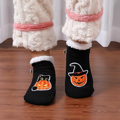 Image of ZYZX Cute Cat Slipper Socks for Women with Grips,Fuzzy Socks Indoor