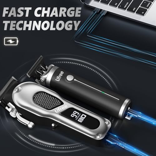 Image of Ufree Professional Hair Cutting Kit, Cordless Barber Grooming Set with Precision Detailer, Rechargeable Electric Shaver, Home & Travel Use, Gift for Him