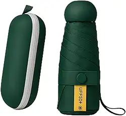 Guarda chuva de Bolso Ultra Compacto e Versátil – Mini Guarda-chuva Dobrável com Proteção UV, Leve e Portátil – Inclui Estojo Estilo Cápsula para Chuva e Sol