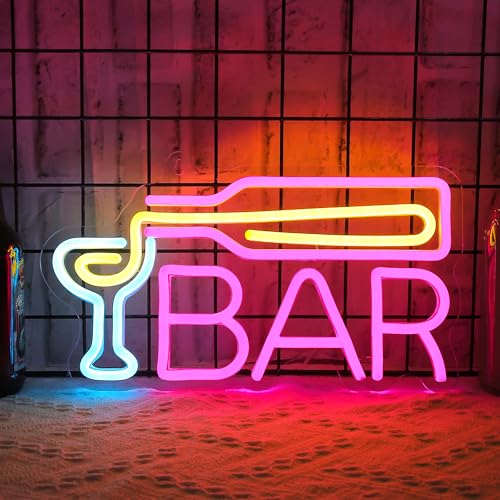 CoolGift Mart Bar Neon Sign Dimmable LED Bar Light for Wall Decor USB Powered Aesthetic Decoration for Home Bistro Party Club