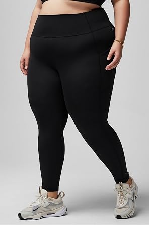 Fabletics Women's Oasis PureLuxe High-Waisted 7/8 Legging, Workout, Yoga, Light Compression, Buttery Soft, 2X, Black