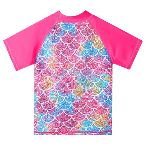 Image of TFJH E Girls Short Sleeve Swimsuit Two Piece Swimwear UPF 50+ UV 3-12 Years