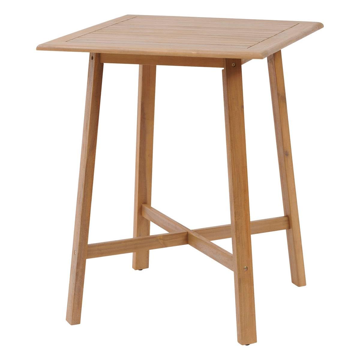Hespéride - Mesa Alta de jardín Tiwi Beige - 4 plazas - Acacia - Mobiliario de Exterior para terraza, balcón y Patio