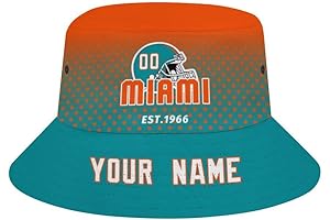 Personalized Miami Dolphins Bucket Hat Embroidered Name and Number