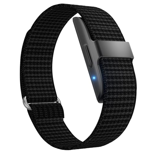 IAMJOY Smart Health Wristband, black wearable fitness tracker with activity monitoring features.