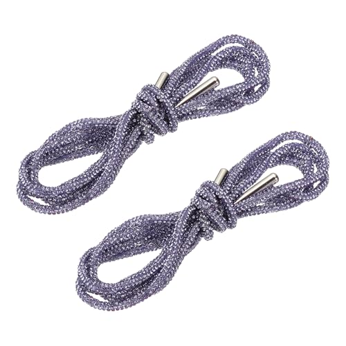 Lacets en strass colorés violets pour customisation de paniers et vêtements
