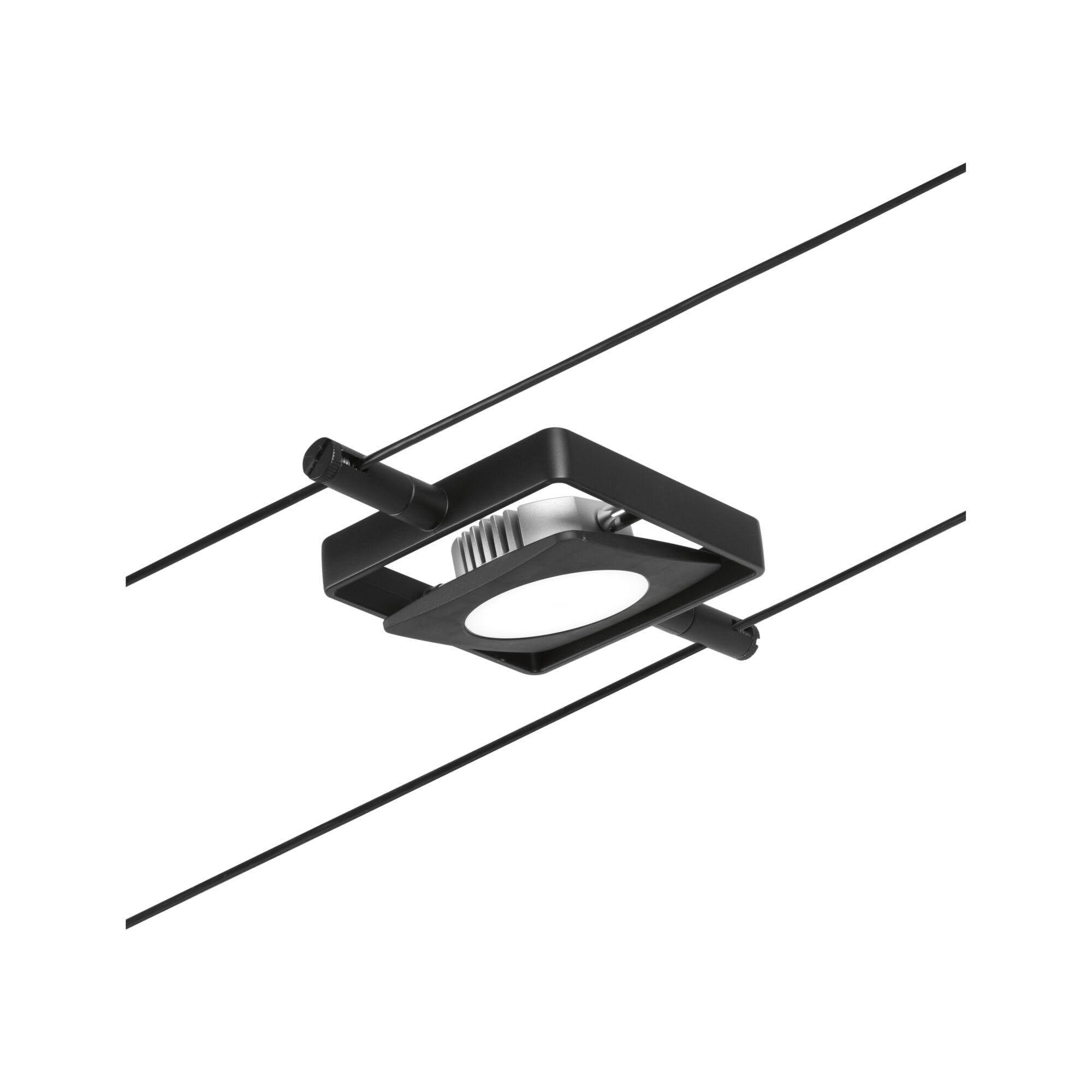 Paulmann 94425 Système de câble LED Corduo Spot MacLED DC, avec 1 ampoule de 4,5 W, extensible, noir mat, câble métallique chromé, 3000 K