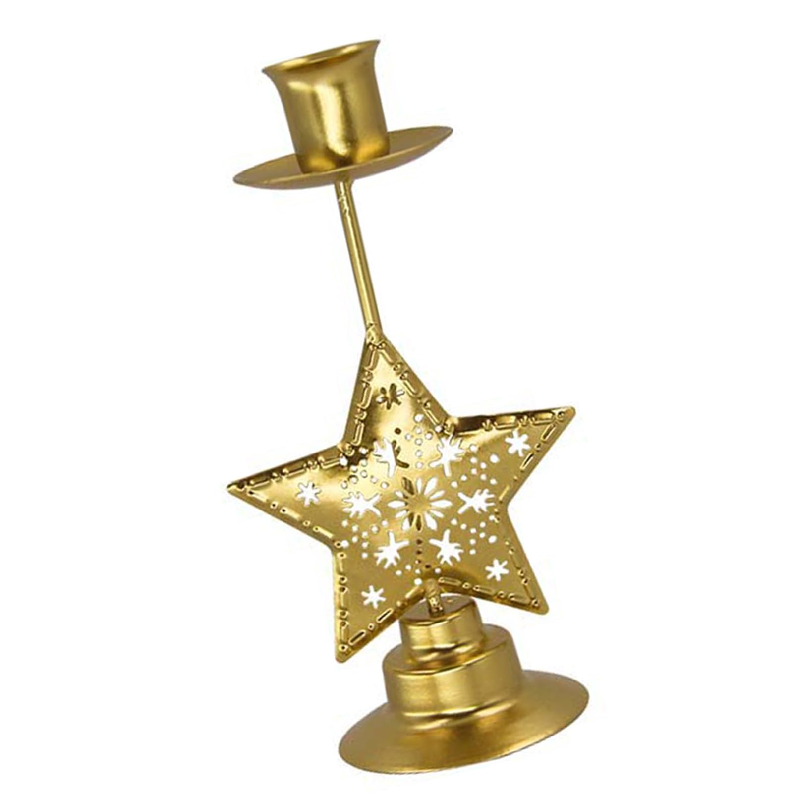Christmas Metal Candler Holder Hollowed Star Tree Heart Pattern Iron Stand Candlestick for Centerpieces Decors Iron Stand