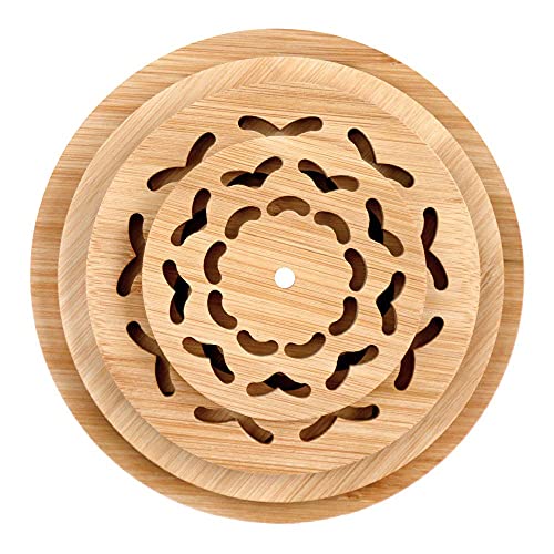 Alfeel 4 Piece Bamboo Trivet - Home Kitchen Multifunction Bamboo Heat Resistant Pads Trivet, Round Multi-Size Placemat Coaster For Hot Dishes/Pot/Bowl/Cup/Mup/Teapot/Hot Pot Holders (4 Piece) #TOP2