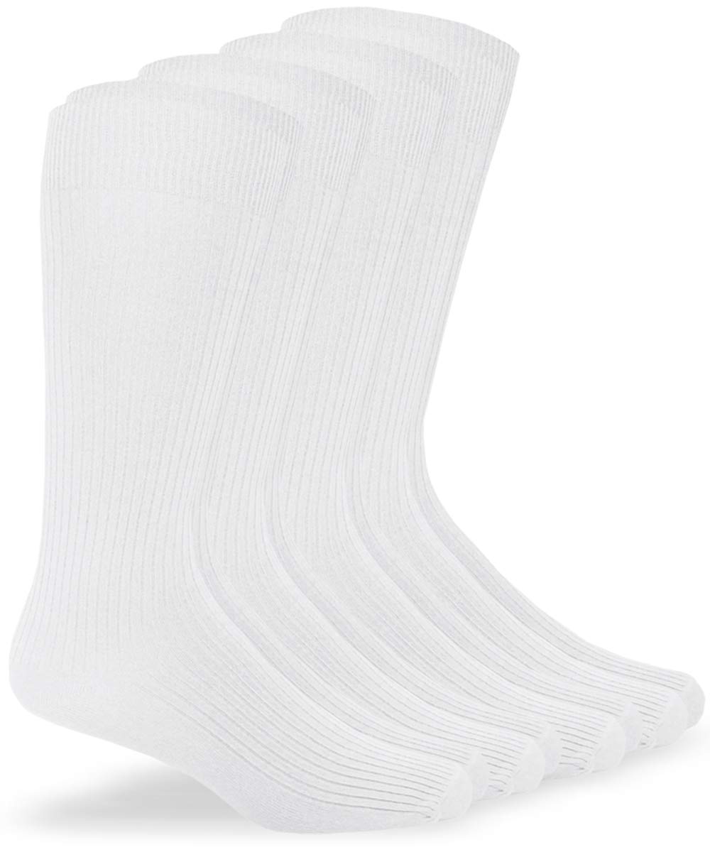 Jefferies Socks mens Women's Unisex Microfiber Nylon Rib Mid Calf Dress Socks 4 Pack