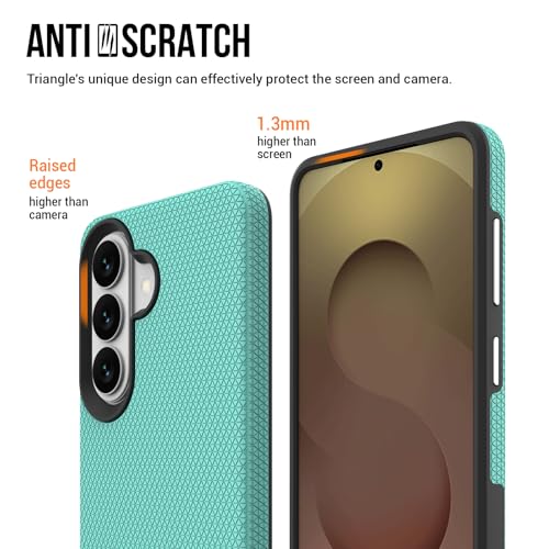 Image of NOXO Ultra-Hybrid Triangle Back Case Cover Compatible with Samsung Galaxy S26 Plus | Shockproof Design | Camera Protection | Soft TPU & Rugged PC | Bumper Cases and Covers (Mint Green)