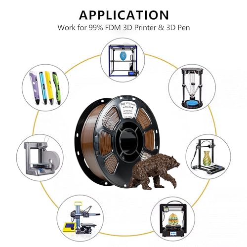 Image of iBOSS PETG 3D Printer Filament 1.75 mm Brown 1KG (2.2lbs) Spool 3D Printing Filament, Dimensional Accuracy + /- 0.02 mm, Neatly Wound 3D Filament Fit Most FDM 3D Printers (PETG Brown)