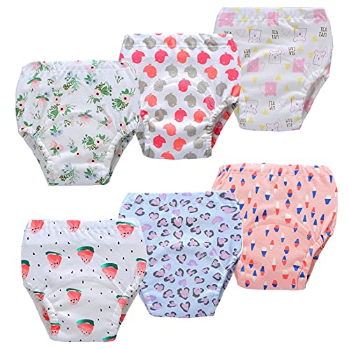 6 Pack Potty Training Pants for Boys Girls, Learning Designs Training Underwear Pants(3-4.5T)