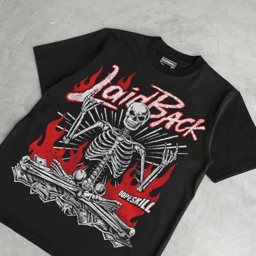 Image of DopeSkill Graphic Tee Streetwear Hip Hop Hypebeast Street Style Unisex T-Shirt Sneaker Colour Matching Shirts Horror Skeleton