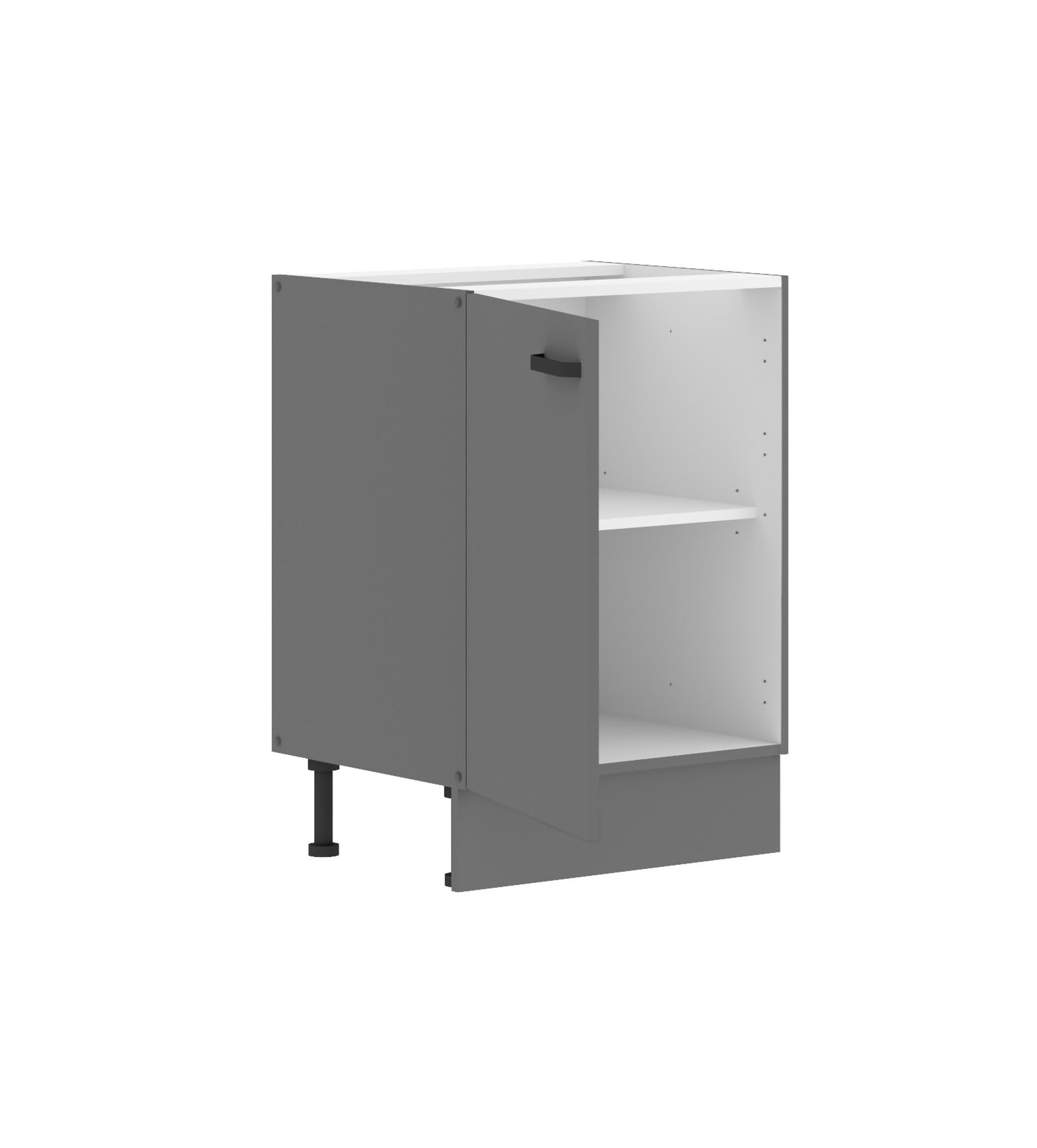 Kuechen-preisbombe Küche Nessa Unterschrank 60 cm Anthrazit Küchenzeile Küchenblock Einbauküche