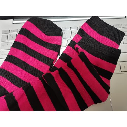 Image of Striped Knee High Socks for Women Outdoor Sport Athletic Stripe Casual Tube Socks