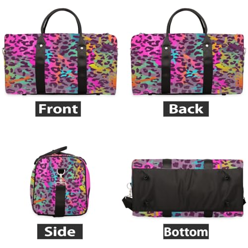 Travel Duffle Bag Women, Colorful Animal Prints Gym Bag Sports Bag, Lightweight Waterproof Foldable Overnight Bag, Carry on Shoulder Tote Bags for Hospital Maternity Mommy Gym2