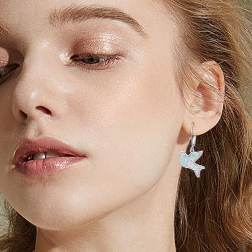 Phoenix/Dragonfly/Hummingbird/Butterfly/Dove Earrings 925 Sterling Silver Opal Animal Dangle Earrings Opal Jewelry Christmas Gifts for Women4