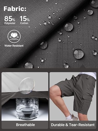 FREE SOLDIER Men's Hiking Cargo Shorts Water Resistant Quick Dry Lightweight Shorts for Hiking Cargo Casual with 8 Pockets3