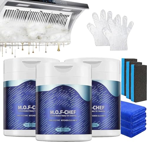 Poudre de nettoyage protectrice pour cuisine Mof Chef contre l'usure des graisses