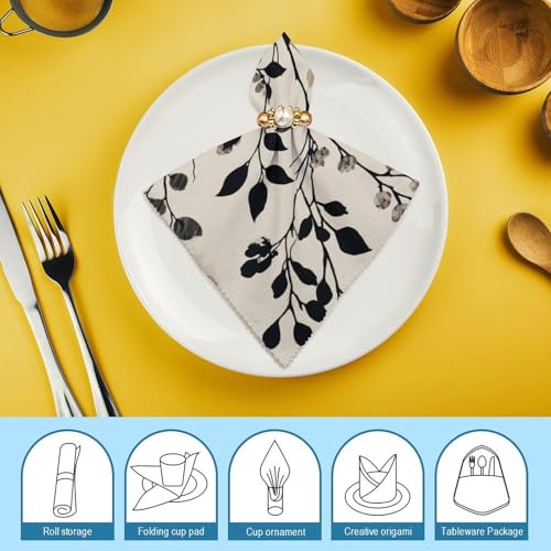 Servilletas de Tela Cuadradas Blancas Pack de 6 miniatura 7