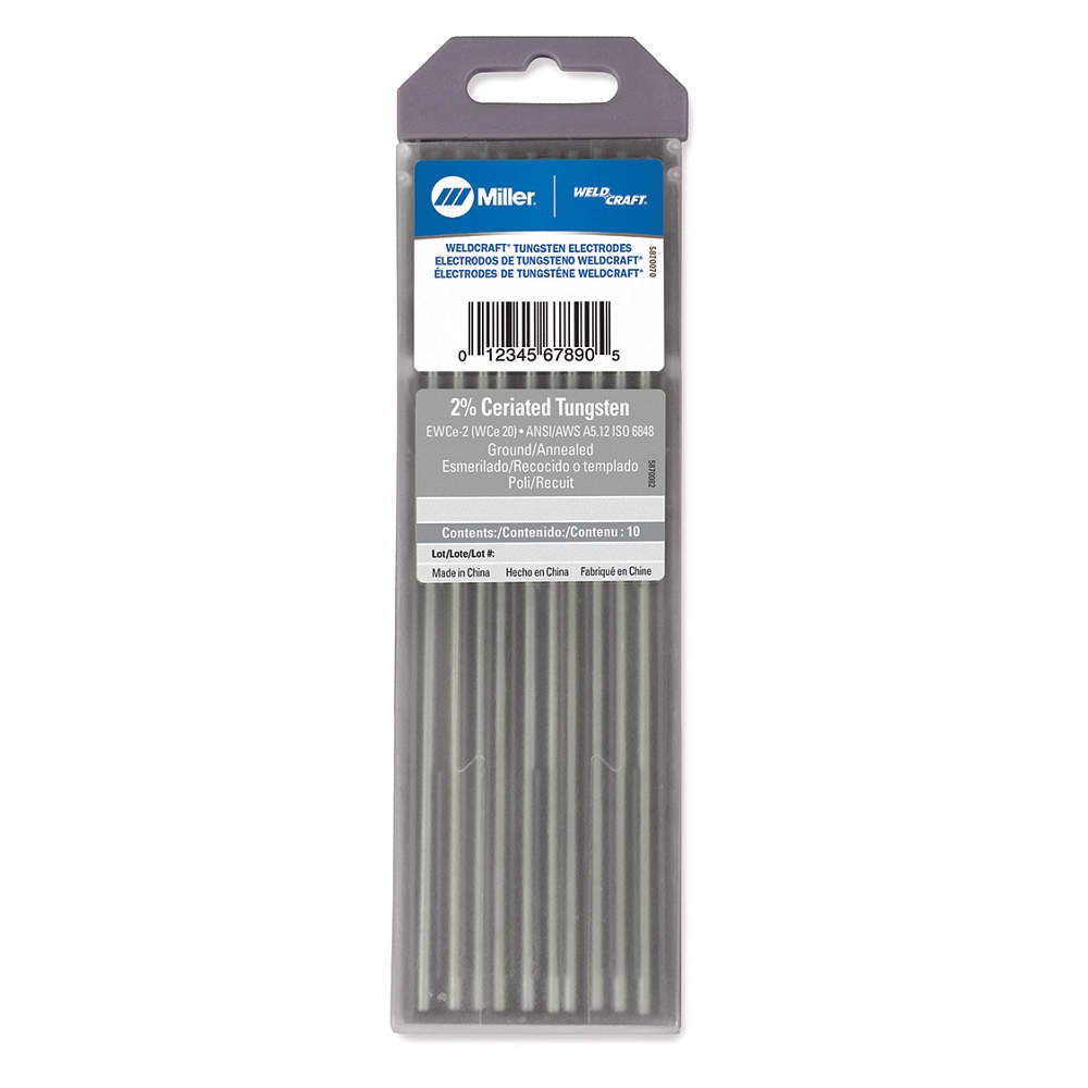 Tungsten Electrode, Ceriated, 1/8 in., PK10