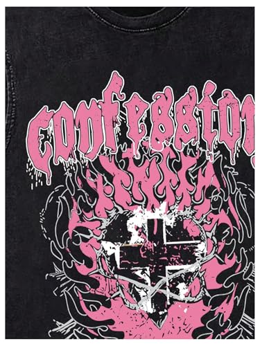 SHENHE Men's Graphic Tank Top Sleeveless Fire Flame Cross Print Gothic Novelty Tee Shirt4