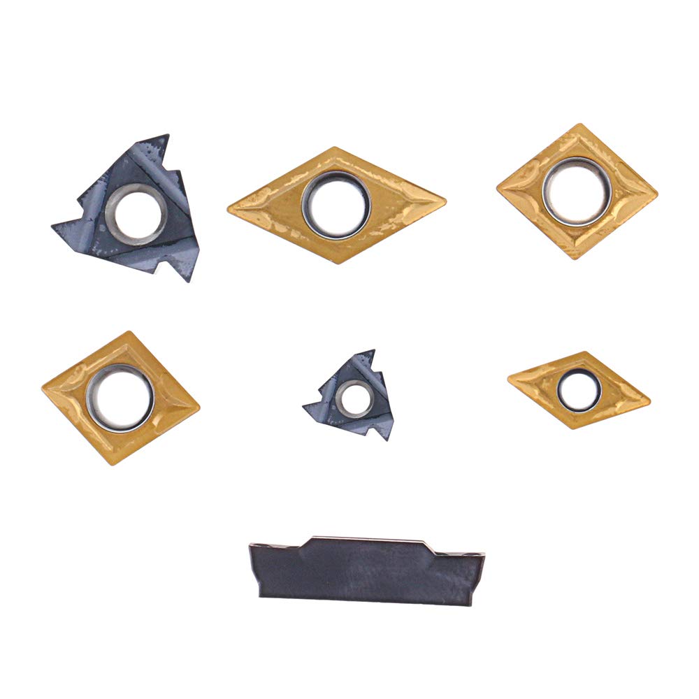 ChaRLes 7Pcs 16Mm Tige Tour Tournant Outil Porte Barre D'Alésage Outils Cnc Ensemble Avec Inserts En Carbure Et Clés