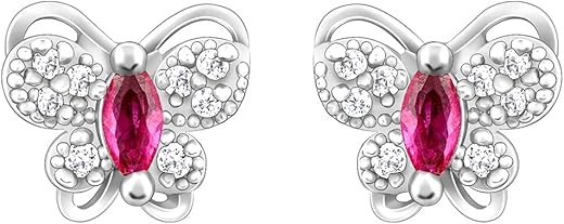 GIVA 925 Silver Pop Pink Studded Butterfly Studs | Gifts for Girlfriend, Gifts for Women and Girls | With Certificate of Authenticity and 925 Stamp…