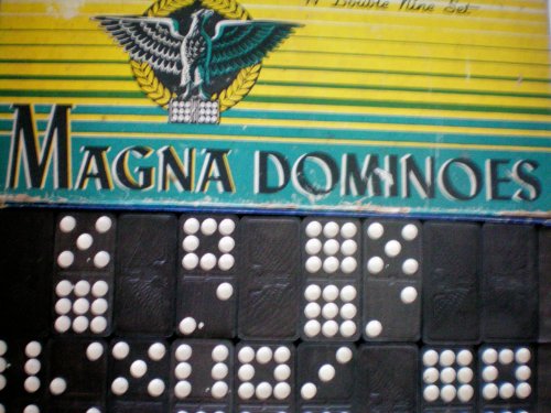 Magna Dominoes set doble nueve en caja original miniatura 1