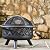 Teamson Home Round Steel Outdoor Fire Pit Outside Wood Burning Firepit Bonfire with Firebowl, Poker, Mesh Screen for Patio Garden Backyard BBQ, 30 Inch, Black