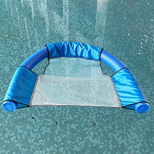 Alladinbox 2 Pack Pool Noodle Sling Mesh Chair For Swimming Pool Noodles, Foldable Pool Noodle Sling Net For Floating Seat, Great For Water Relaxation, Noodle Not Included, Blue #TOP1