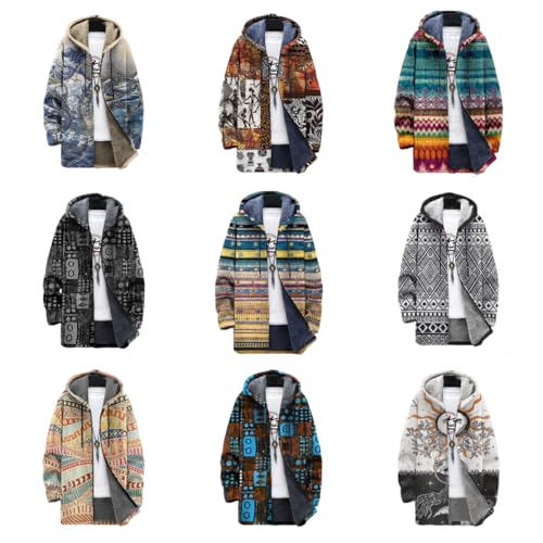 Fleece Lined Zip Up Hoodie for Men Graphic Warm Cool Zipper Hooded Sweatshirt Stylish Cozy Fall Winter Cardigan4