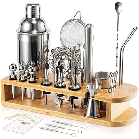 Semderm Cocktail Shaker Set Mixology Bartender Kit with Bamboo Stand | 26-Piece Cocktail Kit Bar Set with All Essential Bar Tools | Perfect Cocktail Set and Bar Kit for Drink Mixing Experience Cover