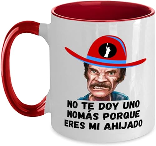 Regalo para ahijado taza de cafe 2 colores roja y blanco no te doy una nomas