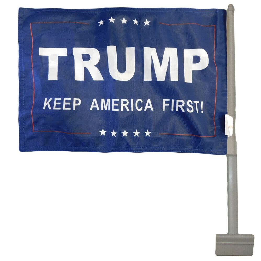 Double Sided Political Car Flag Trump 2024 KAF! Double Sided Car Flag - 12x18 Inches, Blue Rough Tex Knit National Flags - Foto 10