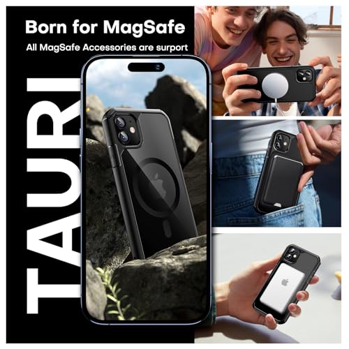 Image of TAURI for iPhone 11 Phone Case, Compatible with MagSafe, Black
