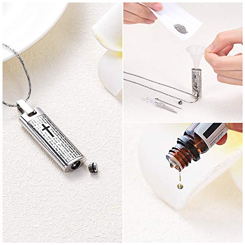 constantlife Cremation Necklace Cremation Jewelry 30mm Lord's Prayer Stainless Steel Polished Cube Cremation Pendant Memorial Ashes Keepsake Urn Necklace4