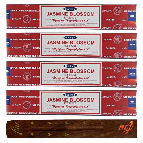 Original Satya Nag Champa Jasmine Blossom Incense Sticks, Red
