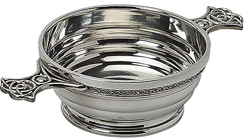 Quaich escocés de peltre I LUV LTD copa de la amistad con nudo celta 2