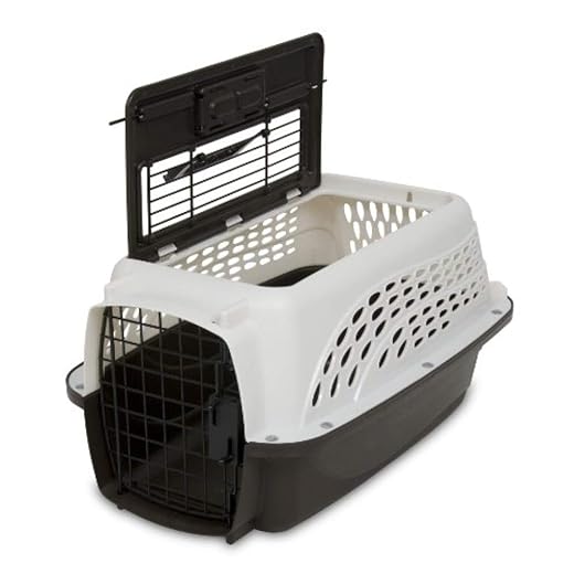 Petmate Dog Crates for Small Dogs & Cat Carriers, Two-Door Plastic Pet Kennel, Top & Front Loading, Made in USA, 19", White