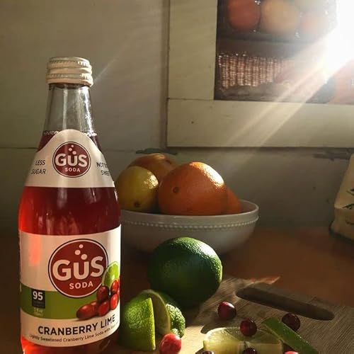 Gus Grown-Up Soda | Lightly Sweetened Sodas With Real Juices | 12 Fl Oz (Pack Of 24) (Dry Cranberry Lime) #TOP4