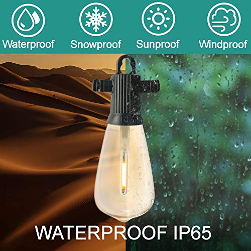 ZOTOYI 30 Meter Lichtketting Voor Buiten, ST38 Retro Lichtketting Gloeilamp Buiten met 50 led-gloeilampen + 2… - Afbeelding 4