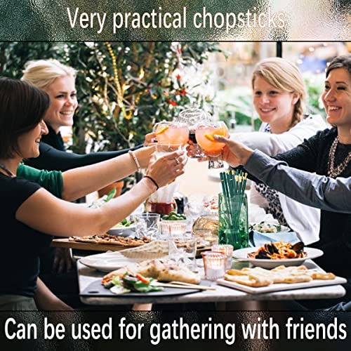 Glasvezel Eetstokjes Herbruikbare 5 paar Multi-Style Eetstokset Chinese Japanse Chop Sticks Multipack Fancy Eetstokjes Anti-Skid Ontwerp Vaatwasmachinebestendig voor Sushi Aziatische gerechten (Groen) - Image 7