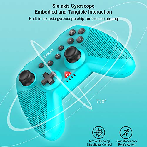KKmoon PG-SW020 Controlador de jogo sem fio de seis eixos para gamepad com Dual Shock Motors Joystic